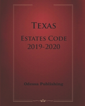 Paperback Texas Estates Code 2019-2020 Book