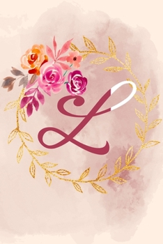 L: Notizbuch, Tagebuch oder Journal mit handgemaltem Blumen auf  Cover und linierten Seiten | 109 Seiten | Softcover | Handliche Größe (6" x 9" - ca. Din-A5) (German Edition)