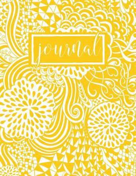 Paperback Journal: Yellow Abstract Floral Swirls: Large Format Journal & Notebook Book