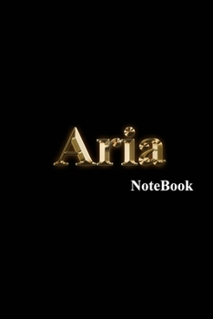 Aria Notebook: Name Monogram 9 x 6 Blank, lined writing Journal/Notebook diary, and notes
