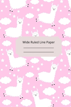 Paperback Baby Alpaca Theme Wide Ruled Line Paper Book