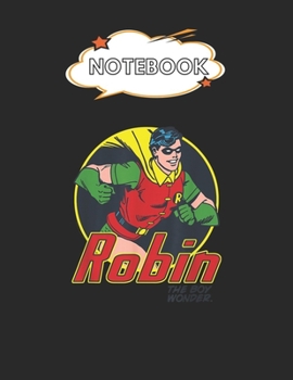 Paperback Notebook: Batman Robin The Boy Wonder Blank Comic Notebook for Kids Marble Size Blank Journal Composition Blank Pages Rule Colle Book