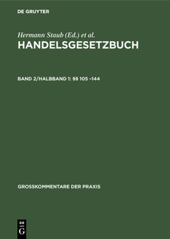 Hardcover §§ 105 -144 [German] Book