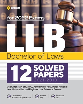 Paperback LLB Bachelor of Laws 12 Solved Papers (2021-2010) For 2022 Exams Book