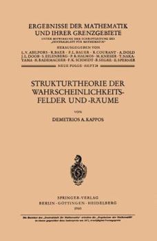 Paperback Strukturtheorie Der Wahrscheinlichkeitsfelder Und -Räume [German] Book