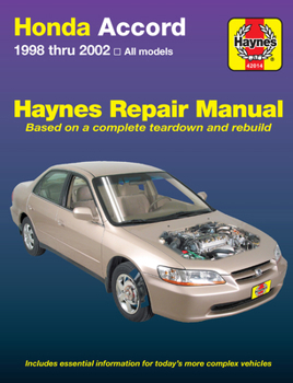 Paperback Honda Accord 1998-02 Book