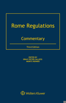 Hardcover Rome Regulations: Commentary Book