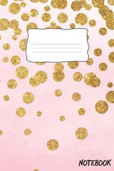 Paperback Notebook: 110 Dot Grid Pages (Pink Gold Polka Dots Dotted Pattern) Book