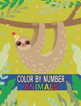 Paperback Color By Number Animals: Stress Relieving Color by Numbers Designs for Kids Relaxation Book