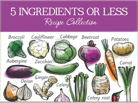 Misc. 5 Ingredients or Less Recipe Card Collection Tin - 72 Recipe Cards + 28 Blank Recipe Cards to Write Your Own Recipes + 5 Tabbed Section Dividers Book