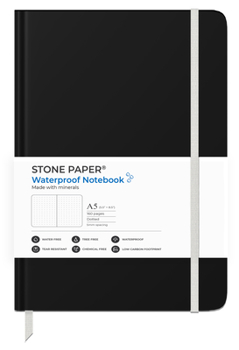 Hardcover Stone Paper Black Shadow Dotted Notebook Book