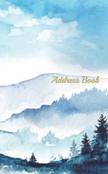 Address Book: Nature Mountain 5”x8” Small pocket size 120 pages with internet Password , Birthdays & Address Book for Contacts, Addresses, Phone ... phone telephone notebook pocket tabs