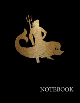 Paperback Golden Poseidon Sea God Black Notebook- Golden Poseidon Black Notebook Grid Sturdy High Quality Premium White Paper 8.5x11 200 pages Book