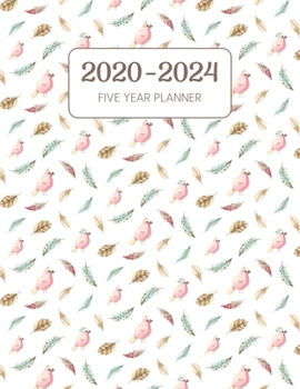 Paperback 2020-2024 Five Year Planner: Monthly Agenda & Schedule with US Holidays - 60 Months or 5 Years - A Little Red Bird Book
