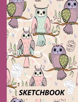 Paperback Sketchbook: Sketching Paper for Kids - Owls on Branches Book