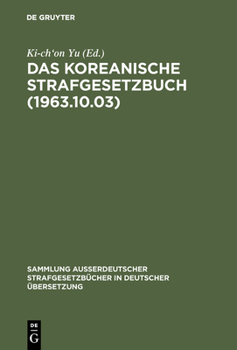 Hardcover Das koreanische Strafgesetzbuch (1963.10.03) [German] Book