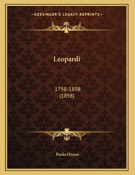 Paperback Leopardi: 1798-1898 (1898) [Italian] Book