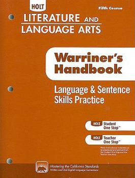 Paperback Holt Literature & Language Arts Warriner's Handbook: Language and Sentence Skills Practice Grade 11 Fifth Course Book