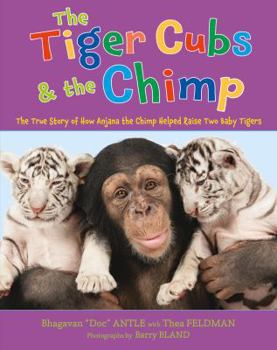 Hardcover The Tiger Cubs and the Chimp: The True Story of How Anjana the Chimp Helped Raise Two Baby Tigers Book
