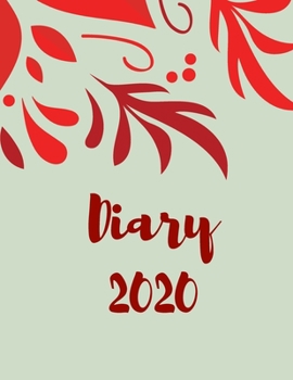 Diary 2020: Week To View Planner For Women & Girls: Red & Blue Grey Floral Organiser