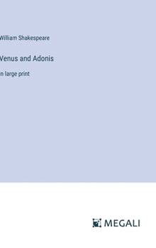 Hardcover Venus and Adonis: in large print Book