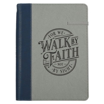 Imitation Leather Journal Classic W/Elastic & Pen Holder Walk by Faith 2 Cor. 5:7 Book