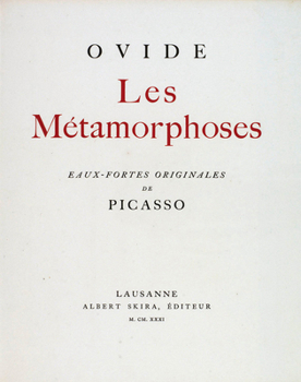 Hardcover Ovid: The Metamorphoses: Illustrated with Etchings by Pablo Picasso Book