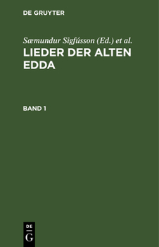 Hardcover Lieder Der Alten Edda. Band 1 [German] Book