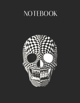 Paperback Notebook: Bipolar Skull Checkered Mirrored Inverted Mental Disorder Lovely Composition Notes Notebook for Work Marble Size Colle Book