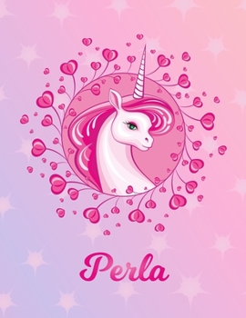 Perla: Unicorn Large Blank Primary Sketchbook Paper | Pink Purple Magical Horse Personalized Letter P Initial Custom First Name Cover | Drawing Sketch ... | Art Sketch Book| Create & Learn to Draw