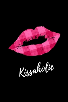 Paperback Kissaholic: Notebook Journal. Pink Tartan Check Kiss Lips. Book