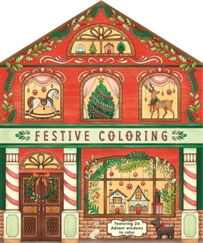 Paperback Festive Coloring: Featuring 24 Holiday Storefronts to Color Book