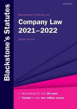 Paperback Blackstone's Statutes on Company Law 2021-2022 Book