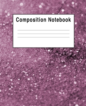 Paperback Composition Notebook: Medium Purple Faux Sparkles Book