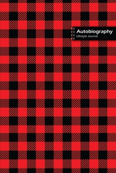 Paperback Autobiography Lifestyle Journal, Blank Write-in Notebook, Dotted Lines, Wide Ruled, Size (A5) 6 x 9 In (Red) Book