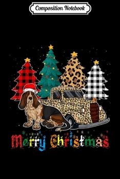 Composition Notebook: Basset Hound Leopard Plaid Truck Christmas  Journal/Notebook Blank Lined Ruled 6x9 100 Pages