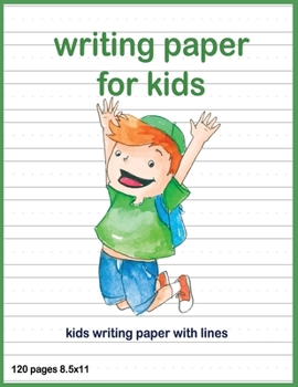 Paperback writing paper with lines for ABC kids: Dotted Lined - 120 pages 8.5x11 Handwriting Paper Book