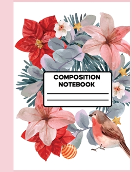 Notebook: Watercolor Flower Notebook College Ruled Jounal Set For Kids Child,Boys And Girls.One Subject School Exercise Book-Pink Birds Watercolor ... Watercolor Flower love Composition Notebooks