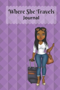 Paperback Where She Travels - (6x9 lined journal purple diamonds cover) Book