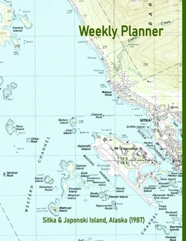 Weekly Planner: Sitka & Japonski Island, Alaska (1987): Vintage Topo Map Cover