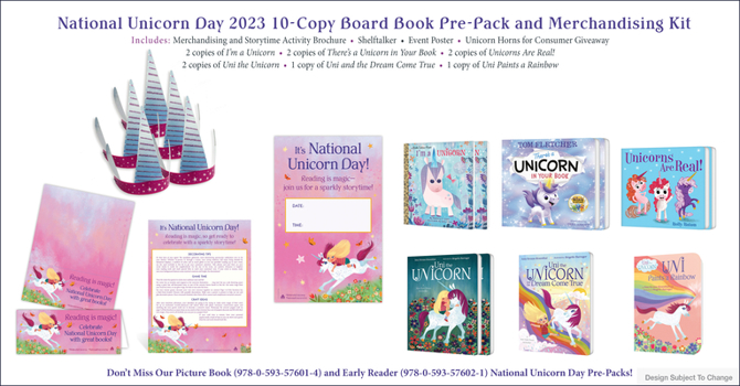 Board book National Unicorn Day 2023 10-Copy Board Book Pre-Pack and Merchandising Kit Book