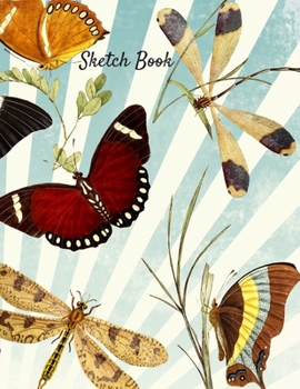 Sketch Book: Vintage Butterfly Themed Sketchbook For Drawing and Creative Doodling
