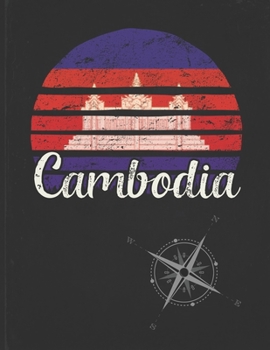 Cambodia: Cambodian Vintage Flag Personalized Retro Gift Idea for Coworker Friend or Boss  Undated Planner Daily Weekly Monthly Calendar Organizer Journal