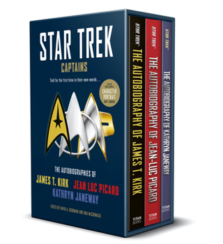 Paperback Star Trek Captains - The Autobiographies: Boxed Set with Slipcase and Character Portrait Art of Kirk, Picard and Janeway Autobiographies Book
