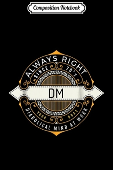 Composition Notebook: Vintage Antique DM 20d RPG Role Play Dungeons  Journal/Notebook Blank Lined Ruled 6x9 100 Pages