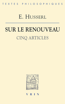 Paperback Edmund Husserl: Sur Le Renouveau: Cinq Articles [French] Book