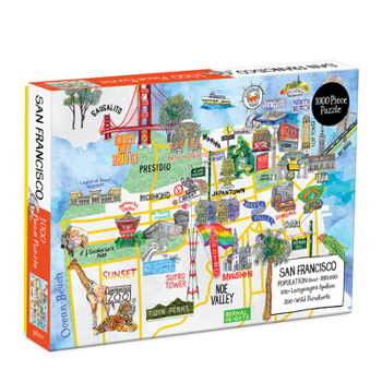 Galison San Francisco Puzzle, 1,000 Pieces, 20” x 27” – Jigsaw Puzzle Featuring a Map of Famous San Francisco Landmarks – Thick, Sturdy Pieces, Challenging Family Activity, Great Gift Idea