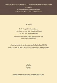 Paperback Magnetometrie Und Magnetokalorischer Effekt Des Kobalts in Der Umgebung Der Curie-Temperatur [German] Book