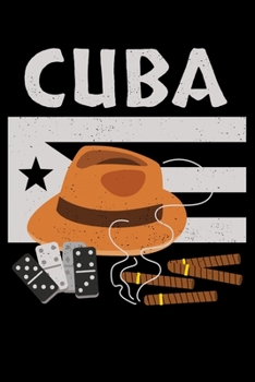 Paperback Cuba: Cigars Fedoras and Dominos Lined Notebook Journal Diary 6x9 Book