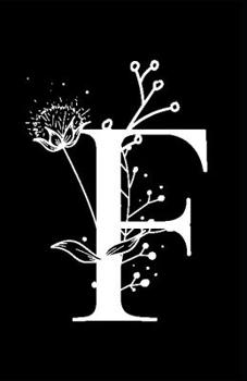 F: Monogram Initial Blank Lined Notebook & Journal for Girls, Women & Teens. Stylish Botanical Letter in Black & White. Perfect Gift in a Handy Compact Size